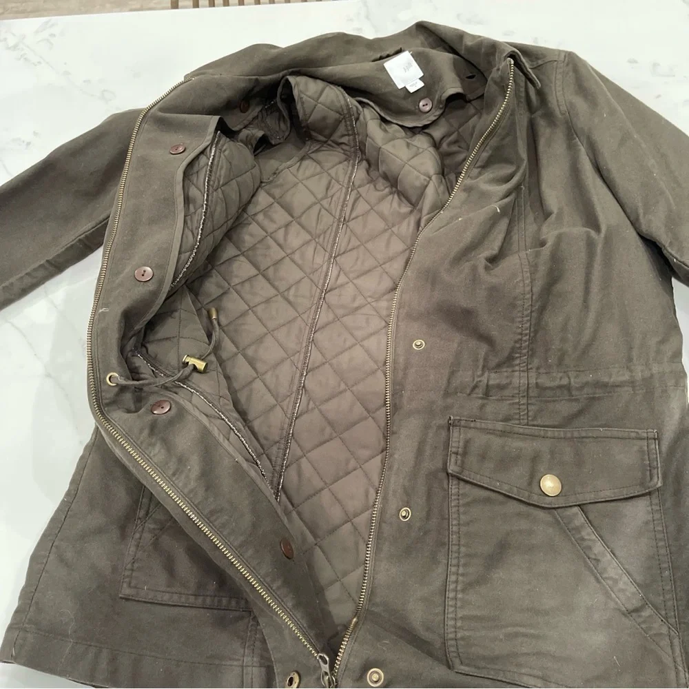 LIKE NEW! J.Jill army green lined utility jacket - Picture 12 of 14